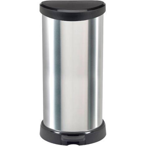 Poubelle Renfrew, Capacité 40 L, un Bac, 35x31x70h cm Argent (1/2)