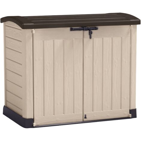 Armoire Extérieure Hinton, Mobilier de Jardin à Une Étagère, Rangement Étanche, 82x146x120h cm Beige (1/5)