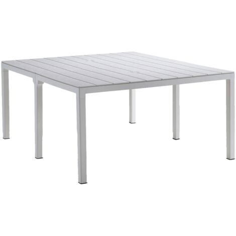 Table d'extérieur Campana, 12 places, mécanisme d'extension multiposition Made in Italy, 86x292x74h cm Blanc