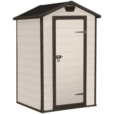 Abri de Jardin Cranbrook : Résistant aux Intempéries, Toit à Deux Pans, 103x129x196h cm Beige
