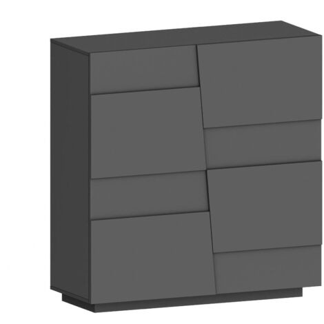 Dmora - Armoire polyvalente 2 portes Ddescigli, Armoire multifonctionnelle, armoire 2 portes, 120x44h126 cm, Anthracite (1/5)