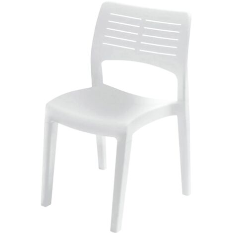 Dmora - Chaise d'extérieur Gaeta, siège de jardin, chaise pour table à manger, fauteuil d'extérieur, 100% Made in Italy, 50x51h82 Cm, blanc (1/3)