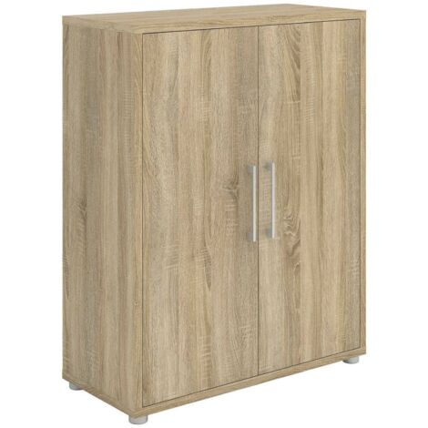 Crédence Warszawa, Buffet 2 Étagères, 2 Portes, 40x89x113h cm Chêne Marron (1/5)