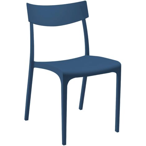 Chaise d'extérieur Lupia, une Chaise Empilable Made in Italy, bleu (1/3)