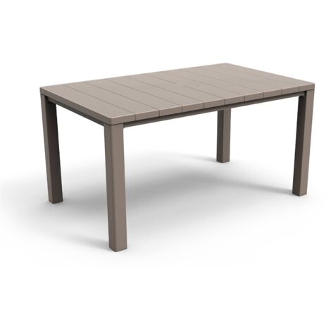 Table d'extérieur Listowel, 6 places, résistant aux UV, polyvalent et compact, 90x147x75h cm, gris taupe