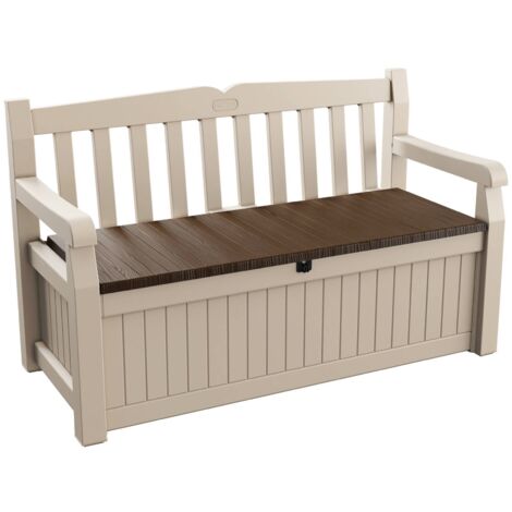 Coffre de Jardin Chestermere, Dossier, Imperméable, 60x140x84h cm Beige (1/5)
