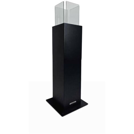 Cheminée à bioéthanol Arba, capacité 0,7 L, surface chauffante 30. Fabriqué en Italie, 20x20x70h cm noir (1/3)