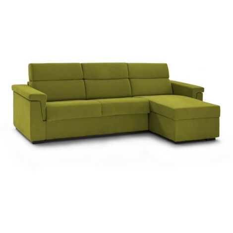 Sofa-lit avec méridienne Ganzaria, déhoussable, avec rangement Made in Italy, 160x285 cm Noir (1/5)
