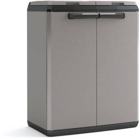 Armoire d'Extérieur Rimouski, Meuble de Jardin Étanche, Ouverture Battante Made in Italy, 39x68x85h cm Gris