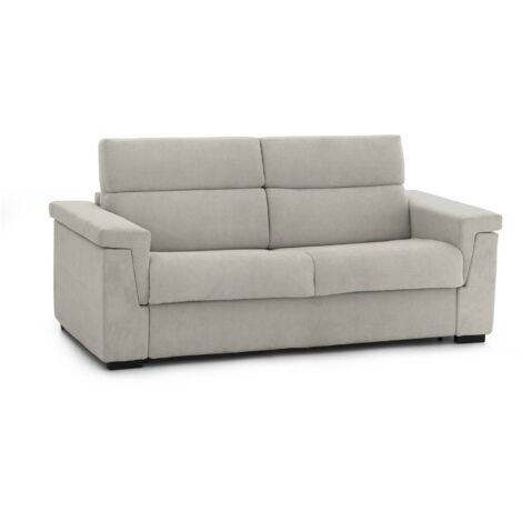 Canapé Fixe 3 Places Cantu, Déhoussable, Lavable Fabriqué en Italie, 95x225 cm Beige (1/4)