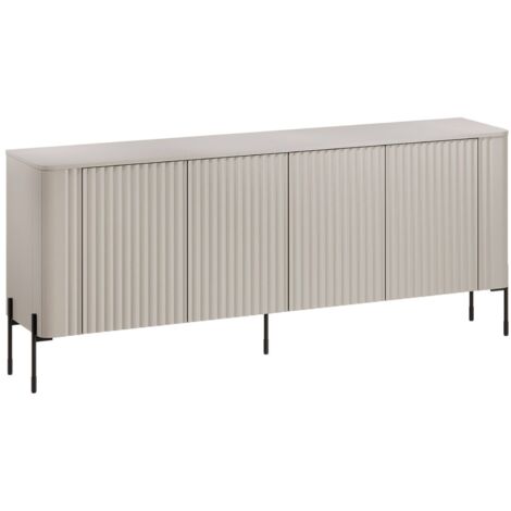 Buffet Laion, buffet de salon à quatre portes battantes, surélevé, 190 x 40 x 80 cm, beige (1/4)