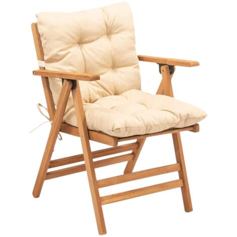 Chaise d'Extérieur Zoldo, une Chaise, Rembourrée, Marron (1/4)