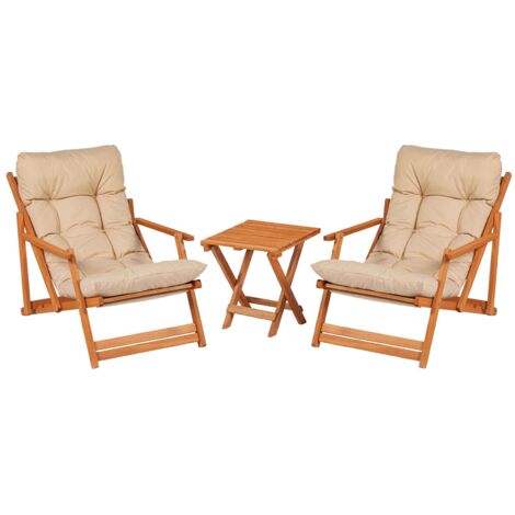 Ensemble Table et Chaises Biagio, 2 Places, Dimensions Assise 66x48h114 cm, Marron Crème (1/5)