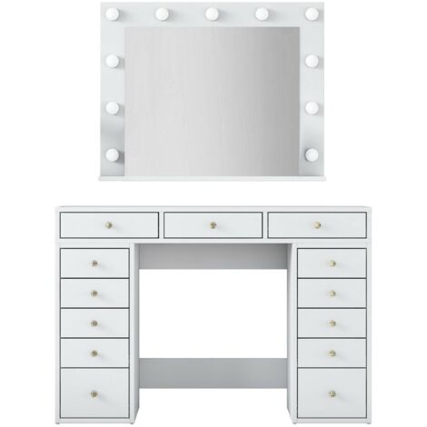 Console Vicoli, 1 tablette, structure en bois aggloméré, 44.5x120x81.6h cm blanc (1/5)
