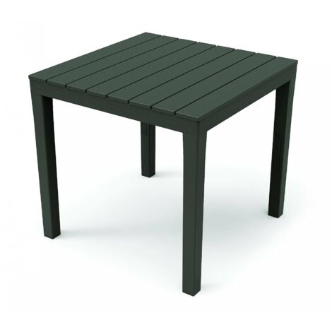 Table d'extérieur Vo, 4 places, imperméable et hydrofuge Made in Italy, 78x78x72h cm Noir Anthracite