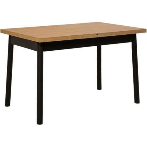 Table extensible Pherkad, 8 places, 75x153x75h cm, Noir (1/5)