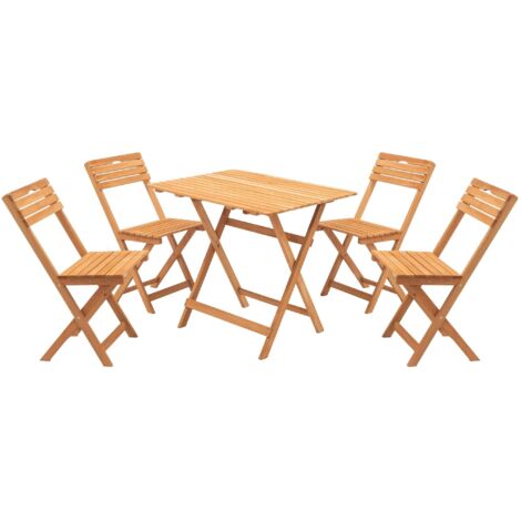 Ensemble Table et Chaises Fanano, 4 Places, Dimensions Siège 40x30x81 cm, Marron (1/5)