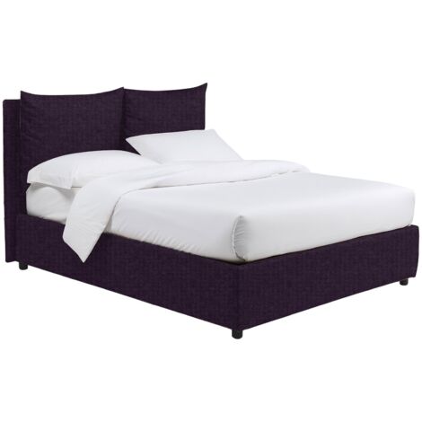 Lit 2 places Liskeard, déhoussable, avec rangement Made in Italy, violet (1/4)