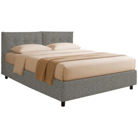 Lit 120x190 Leeds, Déhoussable, Coffre Fabriqué en Italie, Gris Cendré (1/4)