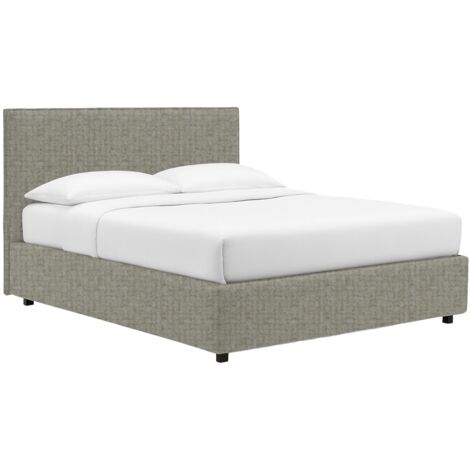 Lit Double Basildon, Déhoussable, Coffre Fabrication Italienne, Gris (1/3)