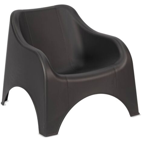 Dmora – Fauteuil d'extérieur gris anthracite 81x79 cm – Chaise fabriquée en Italie – Conception robuste pour usage extérieur
