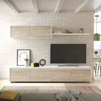 Hogar24 – Parement de mur blanc 41x200x43cm – Panneaux mélaminés haute qualité – Finition élégante – Pour salons modernes - 41x200x43h