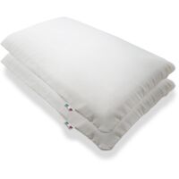 Dmora Lot de 2 coussins, 100% Made in Italy, Oreiller "savon" amovible en mousse à mémoire de forme perforée, Hypoallergénique et Respirant, 71x41x11 cm, avec emballage renforcé