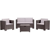 Salon de Jardin - Mobilier d'Extérieur Marron