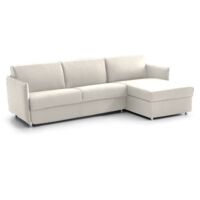 Canapé-lit Scordia avec méridienne, déhoussable, coffre, Made in Italy, 160x260 cm noir