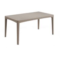 Table de Jardin Salmon, 6 Places, Résistant aux uv, 90x160x74h cm Gris Taupe