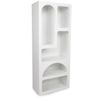 Dmora - Buffet Dgargiul, Buffet du salon, Commode de salon, Garde-manger de cuisine, 60x32h150 cm, Blanc