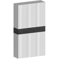 Dmora - Étagère à chaussures Marzio, étagère à chaussures peu encombrante à 7 portes, armoire d'entrée multifonctionnelle, 114x38h200 cm, Blanc et Ardoise, avec emballage renforcé