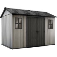 Abri de jardin Dartmouth, Résistant aux intempéries, fenêtres incluses, 229x350x254h cm, gris