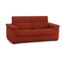 Sofa fixe 3 places Cantu, déhoussable, fabriqué en Italie, 95x225 cm orange