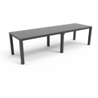 Table d'extérieur Brossard, 12 places, résistant aux UV, 90x294x75h cm, noir anthracite