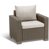 Fauteuil d'Extérieur Miramichi, Résistant aux UV, Empilable, 68x83 cm Gris Taupe