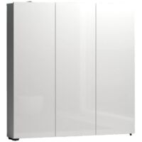 Dmora – Armoire multiusage grande Onyx – 3 portes battantes – 10 étagères – Panneau mélaminé 16mm – Dimensions 110x19x115 cm – Blanc brillant