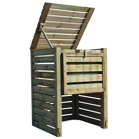 Composteur de Jardin Timbela M800 - 91 x 91 x H85 cm / 704L - Composteur De  Jardin En Métal - Bac à compost