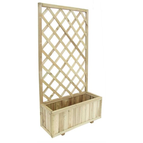Jardinière en bois avec treillage petit modèle - Passiflore