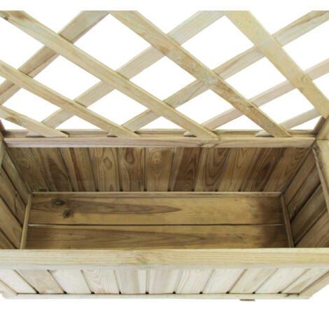 Jardinière en bois avec treillage petit modèle - Passiflore