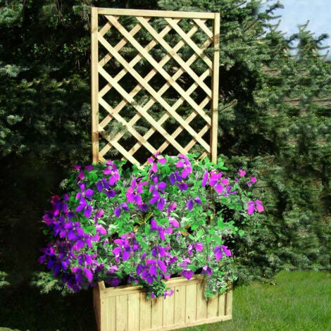 Jardinière en bois avec treillage petit modèle - Passiflore