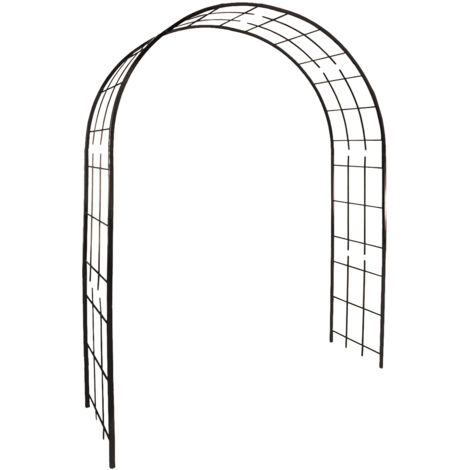 Arche de jardin en arc avec treillage noir en métal