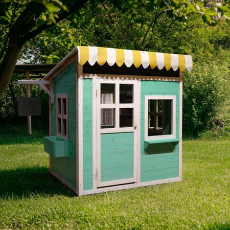 Cémonjardin – Cabane de jardin pour enfant en bois de sapin traité – Dimensions L 130 x lg 110 x H 133 cm – Surface 1 m² – Capacité 2 à 3 enfants
