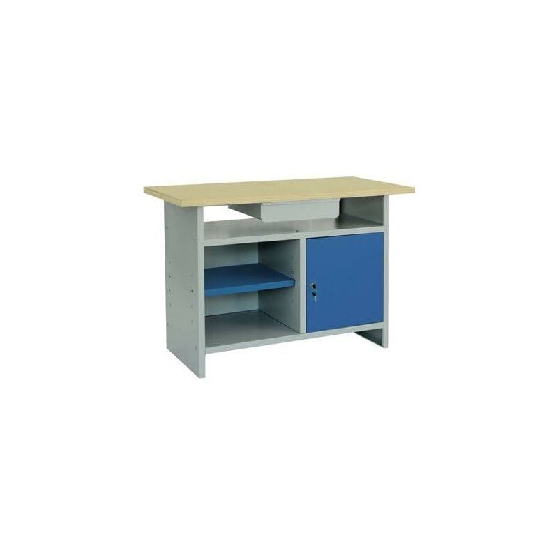 BANCO DA LAVORO IN METALLO PIANO LEGNO