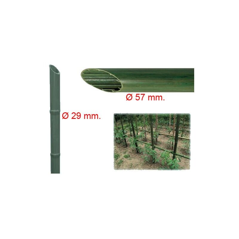 LoviStore 25 Cannette Metalliche Plastificate ø16mm X 2,10m - Tutori Per Piante Zigrinati Per Orto, Serra E Giardino