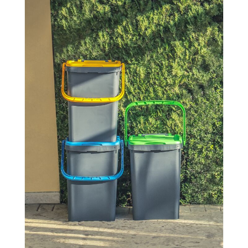 TRIS DI PATTUMIERE PER DIFFERENZIATA ECOPLUS 50 LT - Ecoplast Srl