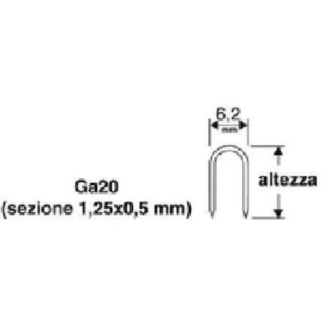 Valex punti a u 6,2mm ga20 1000 pezzi 1455552