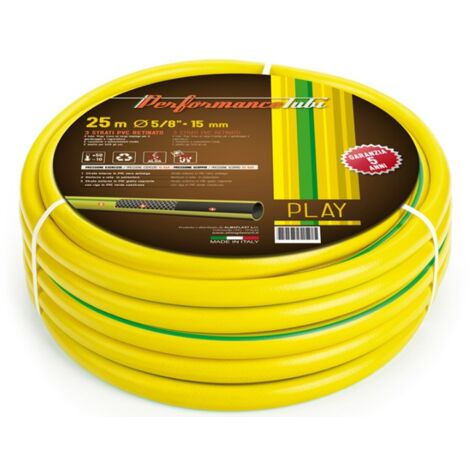 TUBO 1/2" POLLICE ACQUA IRRIGAZIONE PER GIARDINO PLAY 3 STRATI GIALLO 50 METRI