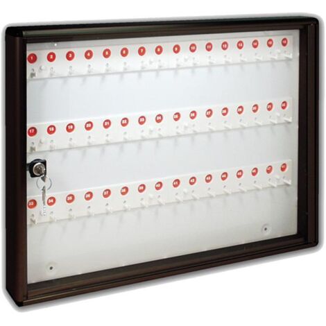 ALUBOX Bacheca Portachiavi Da Parete In Alluminio 30X5X14 Cm Porta Chiavi Da Muro Per Casa Interno O Esterno Protetto Made In Italy Con 48 Ganci Numerati (ANTRACITE)