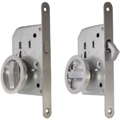 Set Porta Scorrevole Cromo Acciaio Satinato Maniglia Kit Porte Scorrevoli Con Se